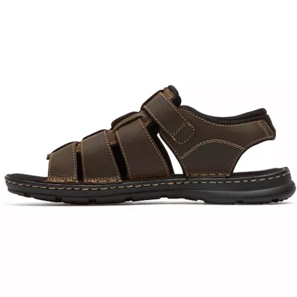 Rockport  Men’s Darwyn Strap Leather Sandal Brown Black NEW NIB - Picture 9 of 12